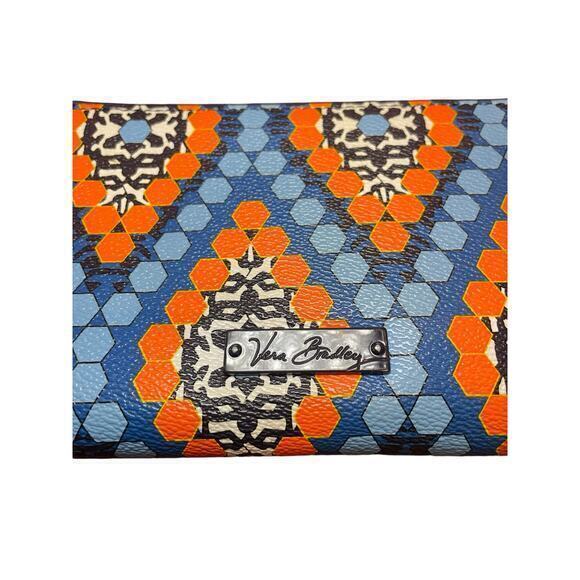 Vera Bradley Marrakesh‎ Beads Large Blue Orange Zip Card Travel Wallet/Wristlet - Picture 2 of 8